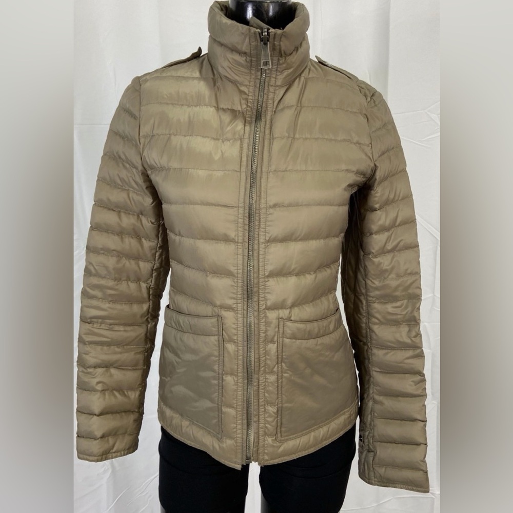 Burberry Taupe Quilted Puffer Jacket